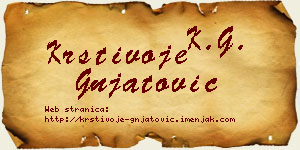 Krstivoje Gnjatović vizit kartica